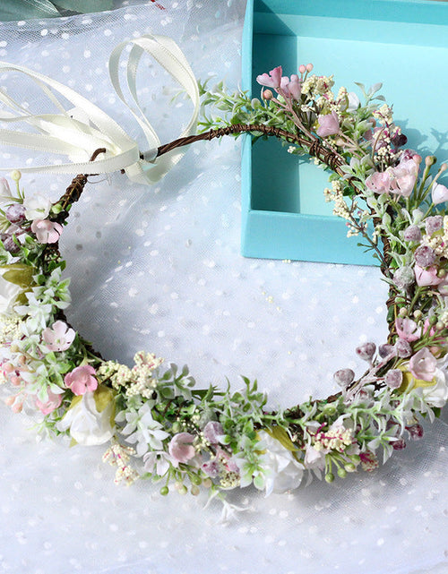 Load image into Gallery viewer, Ancient style girl Hanfu headwear simulation full sky star small floral headband forest princess bridal wreath

