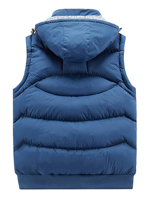 Load image into Gallery viewer, Fashion Sleeveless Jacket 2019 Men Thickening 100% Cotton Vest Hat Hooded Warm Vest Winter Waistcoat Men Casual Windbreaker
