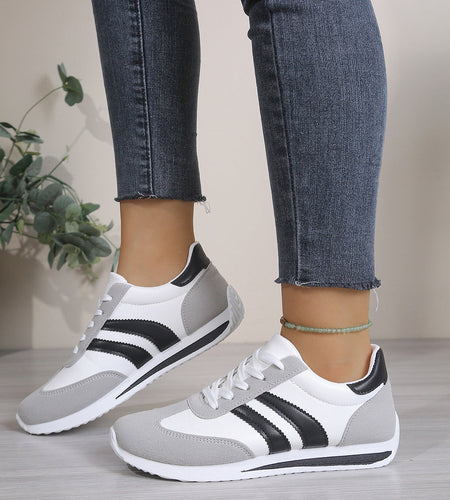 Women's Lace-Up Round-Toe Casual Sneakers
