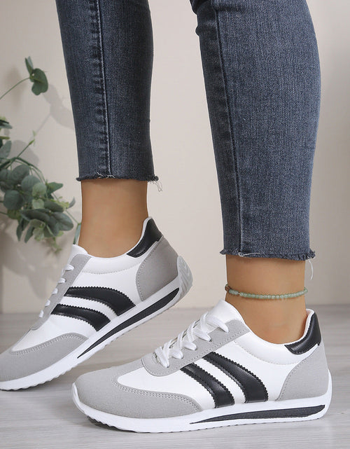 Load image into Gallery viewer, Women's Lace-Up Round-Toe Casual Sneakers
