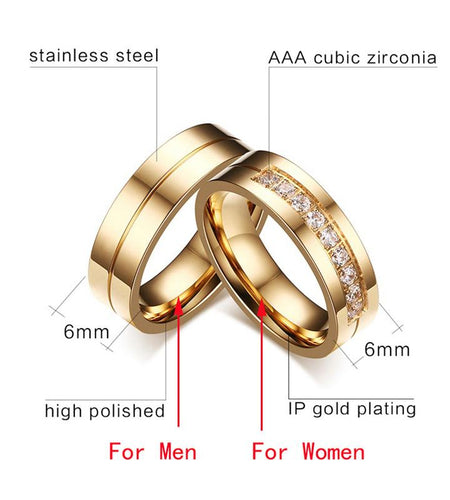Vnox Wedding Bands Rings for Women Men Promise Jewelry
