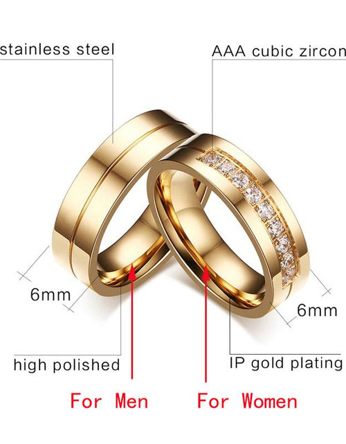 Load image into Gallery viewer, Vnox Wedding Bands Rings for Women Men Promise Jewelry

