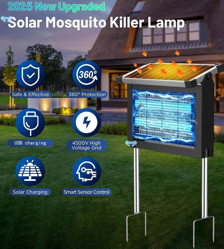 Solar Powered Bug Zapper Outdoor Zechuan Bug Zapper 4500V