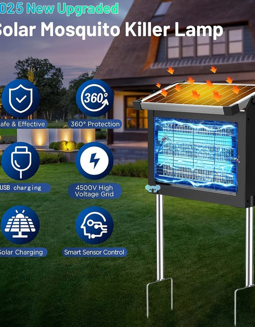 Load image into Gallery viewer, Solar Powered Bug Zapper Outdoor Zechuan Bug Zapper 4500V
