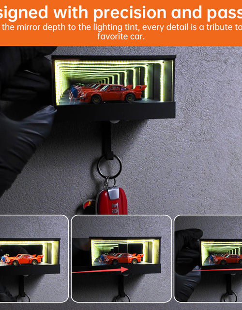 Load image into Gallery viewer, 3D Printed Wall-Mounted Car Key Holder with Garage Hook, Fun Infinite Garage Keychain, Car Key Storage Rack, Car Key Organizer
