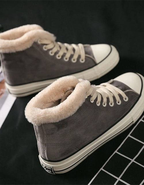 Load image into Gallery viewer, Plush Cotton-Padded Canvas Shoes Women
