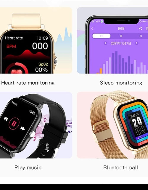Load image into Gallery viewer, Women Smart watch Men 1.69" Color Screen Full touch Fitness Tracker Bluetooth Call Smart Clock Ladies Smart Watch Women
