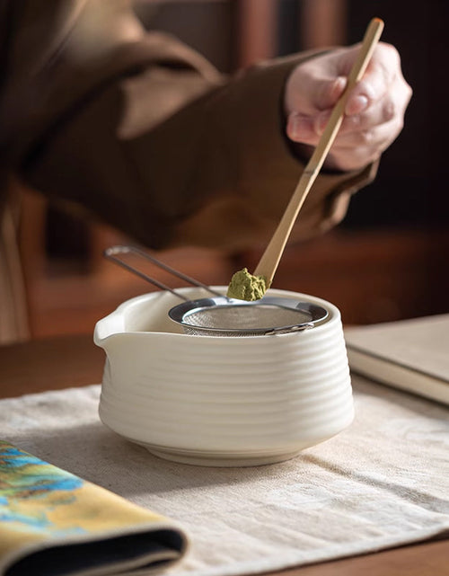 Load image into Gallery viewer, Premium 8-piece Matcha Set: Ceramic Chawan, whisky gift box, Matcha tools – for tea lovers
