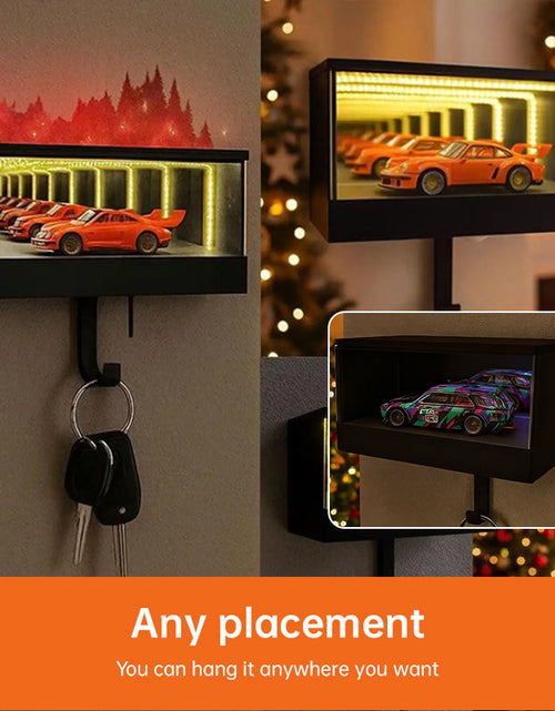 Load image into Gallery viewer, 3D Printed Wall-Mounted Car Key Holder with Garage Hook, Fun Infinite Garage Keychain, Car Key Storage Rack, Car Key Organizer
