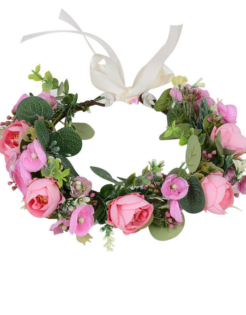 Load image into Gallery viewer, European and American style brides, sweet flower garlands, hair accessories, photography, photography, travel, hairbands, super fairy wedding dresses, dress accessories
