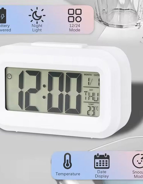 Load image into Gallery viewer, Household Digital LED Alarm Clock – Battery-Powered, Multi-Functional for Bedroom Bedside &amp; Room Table, Ideal Home Decor
