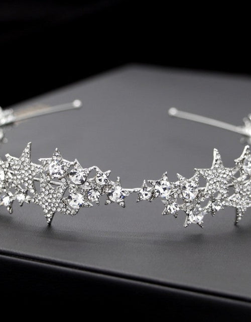 Load image into Gallery viewer, Star Crown New Hair Band Wedding Hair Accessories Bridal Jewelry
