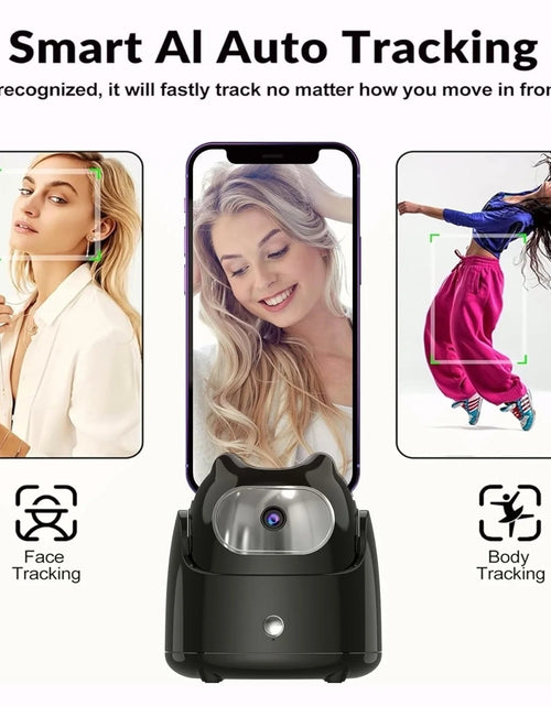 Load image into Gallery viewer, 360° Rotation Automatic Face Tracking Gimbal Mobile Phone Holder APP-Free AI Face Recognition Phone Tripod for Live Vlog Video
