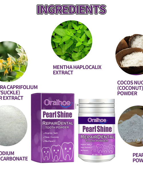 Load image into Gallery viewer, Oralhoe Repair Dental Tooth Powder, Whitening Tooth Powder Remove Yellow Mint Fresh Remove Residue To Clean Tooth Stains
