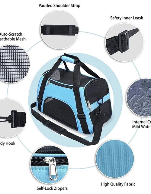 Load image into Gallery viewer, Foldable &amp; Expandable Pet Carrier Bag - Mesh Breathable Cat/Dog Travel Bag, Convertible Crossbody Handbag for Small Pets
