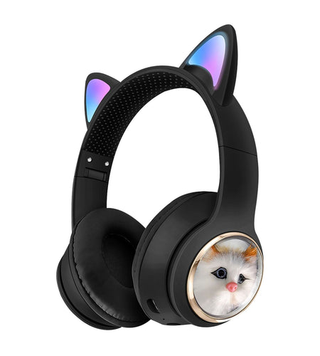 AKZ-09 Earphones Space Cabin Cartoon Simulation Cat Bluetooth Headwear Large Battery Earphones Foldable