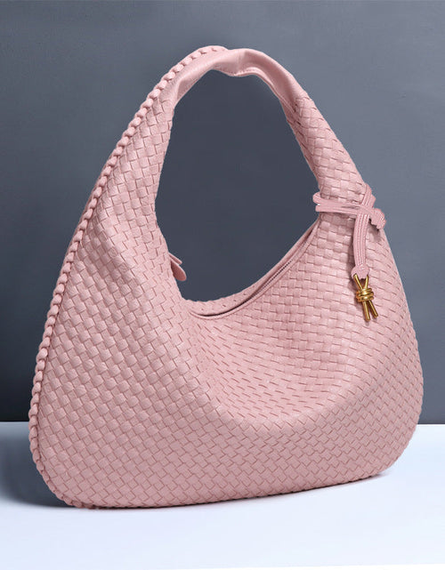 Load image into Gallery viewer, Crescent shaped women's bag hand woven hand-held dumpling bag fashionable single shoulder armpit bag
