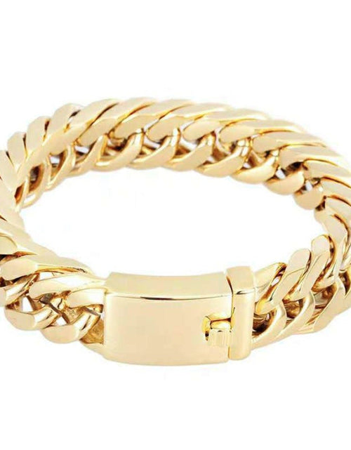 Load image into Gallery viewer, Fashionable 18K gold plated men's electroplated alloy double buckle bracelet
