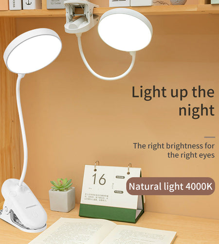 Clip Desk Lamp Study With Student Dormitory Home Eye Protection Lamp Desk LED Rechargeable Bedroom Bedside Lamp