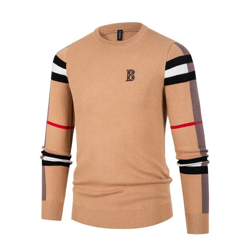 Load image into Gallery viewer, Men's Knitted Shirt Men's Thin Style Color blocked Interior Bottom Knitted Shirt Casual Middle Neck
