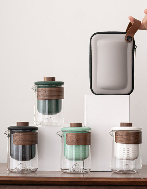 Load image into Gallery viewer, Portable Storage Travel Tea Set Small Set Simple Kung Fu Tea Set Brewing Tea Cups Outdoor Portable Guanshan Quick Cup
