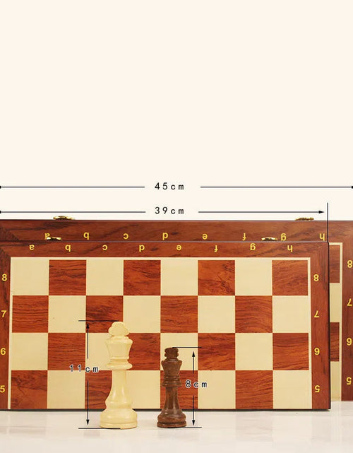 Load image into Gallery viewer, Magnetic Wood Chess Folding Chess Board Puzzle Game for Adults and Children Checkers Toy
