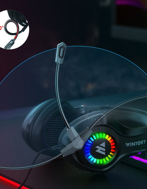 Load image into Gallery viewer, Head mounted gaming headphones wired e-sports luminous earphones mobile phones computers cool anchor headphones
