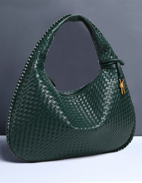 Load image into Gallery viewer, Crescent shaped women's bag hand woven hand-held dumpling bag fashionable single shoulder armpit bag
