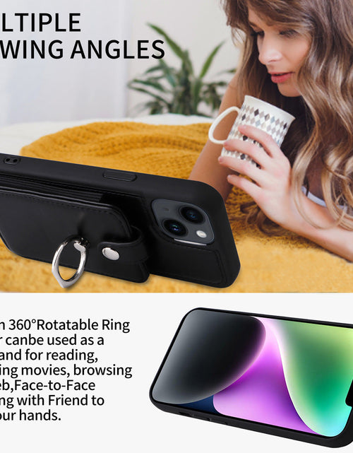Load image into Gallery viewer, Suitable for iPhone 14 wallet phone case  Apple 13 Promax flip cover protective case accordion card insertion phone leather case
