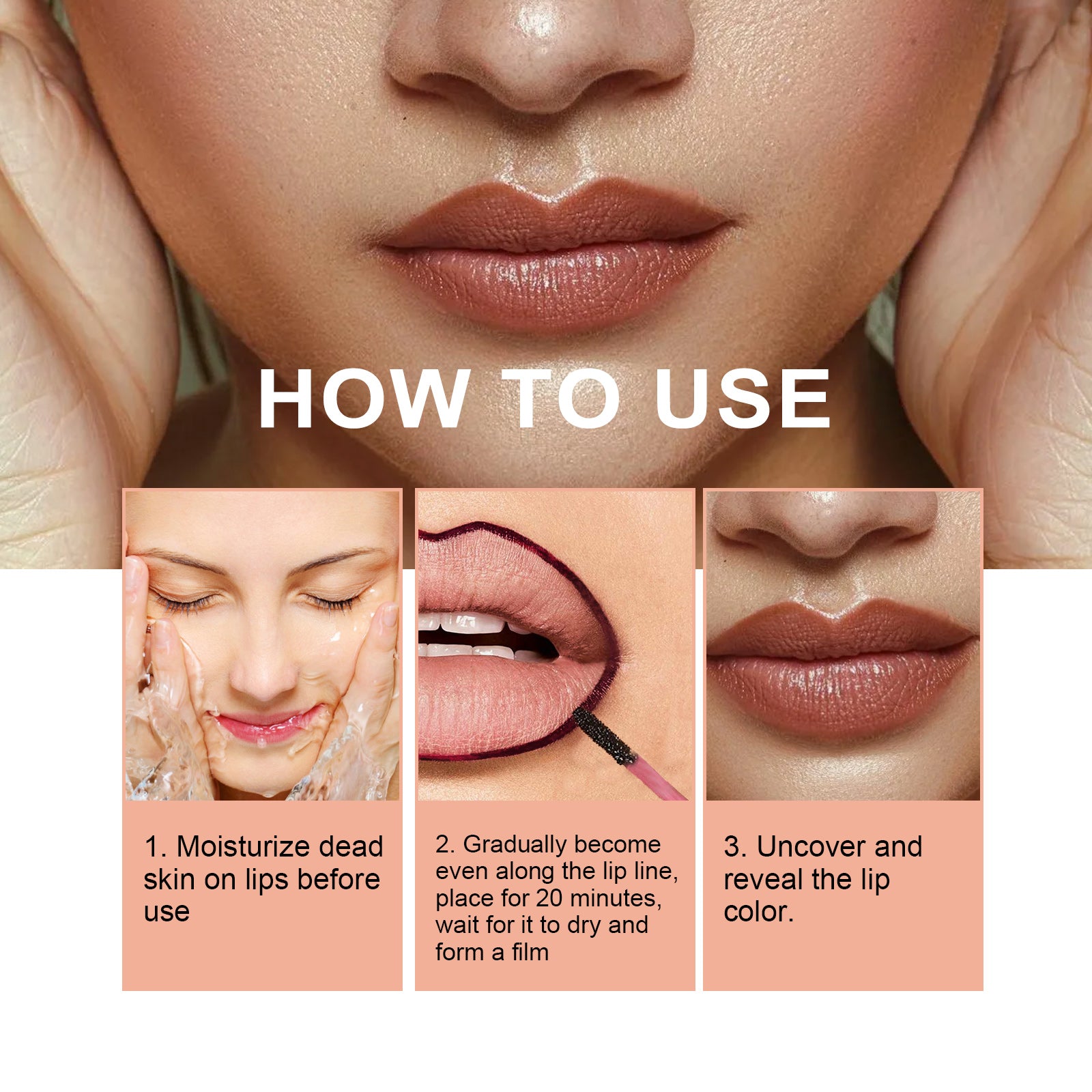 OUHOE Stripping Lip Liner (Light Brown) Enriches Lip Lines, Highlights Lip Color Without Makeup Smudging. Stripping Lip Liner