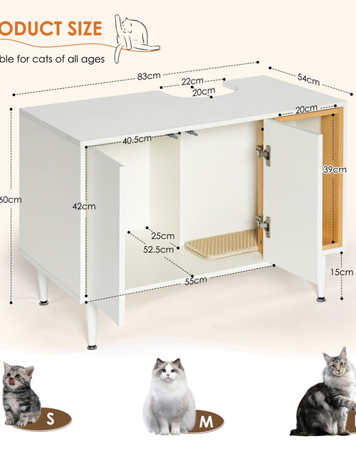 Load image into Gallery viewer, Bathroom sink cabinet, with cat trash can shell, hidden garbage pet bathroom, with partition, wooden cabinet furniture, white
