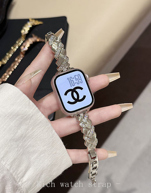 Load image into Gallery viewer, Wheat Spike Diamond-Encrusted Metal Starlight Watch Band for Apple Watch Female
