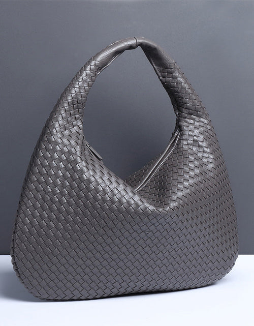 Load image into Gallery viewer, Crescent shaped women's bag hand woven hand-held dumpling bag fashionable single shoulder armpit bag
