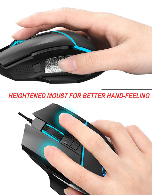 Load image into Gallery viewer, A876 wired mouse with colorful synchronized lighting, 6400dpi adjustable lighting, can turn off gaming mouse
