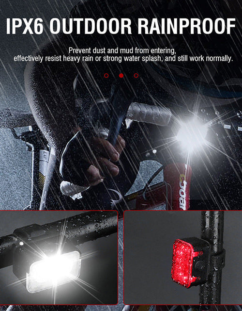 Load image into Gallery viewer, Bicycle lights, headlights, strong lights, night riding lights, taillights, mountain bikes, road bikes, children's charging, rainproof bike lights, cycling lights

