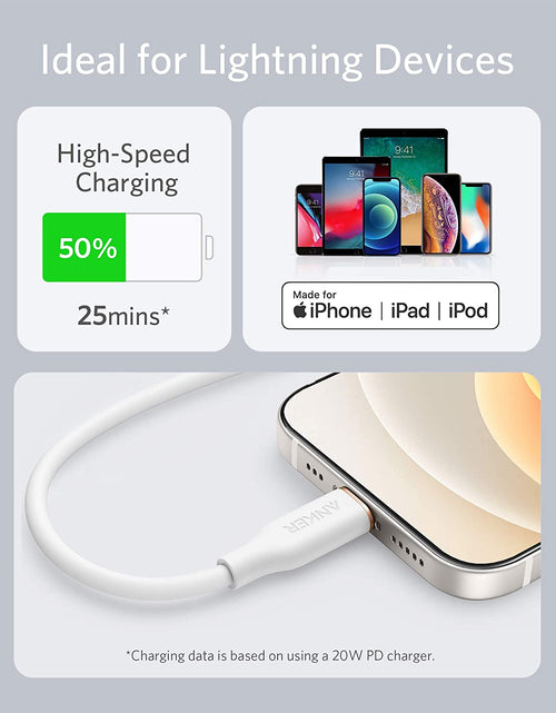 Load image into Gallery viewer, Anker <b>641</b> USB-C to Lightning Cable (Flow, 3 ft Silicone)
