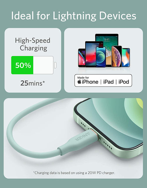 Load image into Gallery viewer, Anker <b>641</b> USB-C to Lightning Cable (Flow, 3 ft Silicone)
