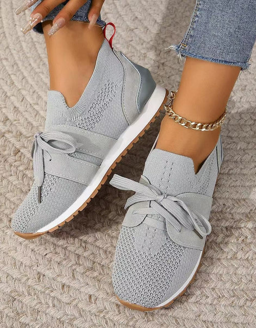 Load image into Gallery viewer, Women’s Lace‑Up Mesh Walking Flats
