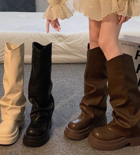 Women’s Platform Dress Boots – British Style Autumn/Winter