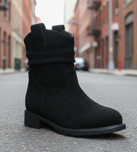 Women’s Suede Chunky Heel Slimming Ankle Boots