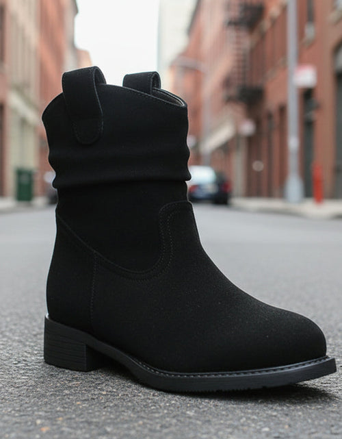 Load image into Gallery viewer, Women’s Suede Chunky Heel Slimming Ankle Boots
