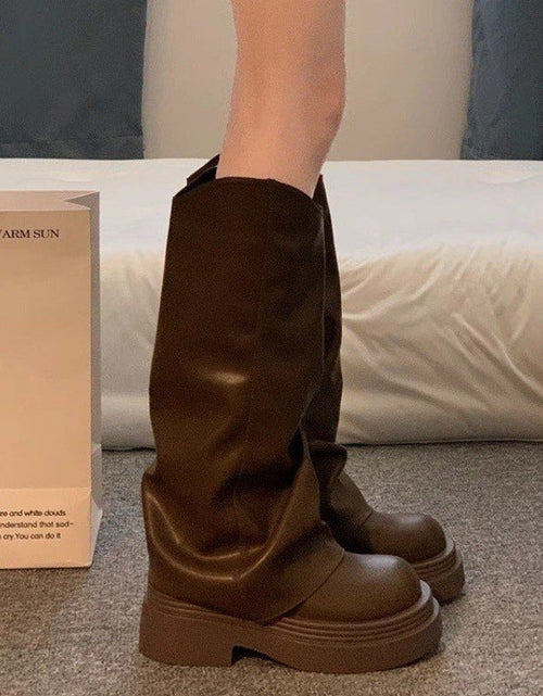 Load image into Gallery viewer, Women’s Platform Dress Boots – British Style Autumn/Winter
