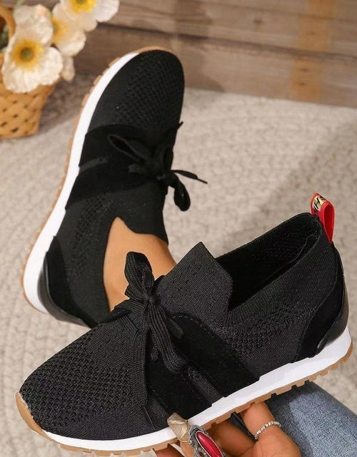 Load image into Gallery viewer, Women’s Lace‑Up Mesh Walking Flats
