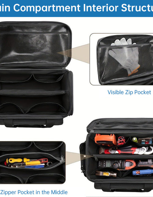 Load image into Gallery viewer, 14" Heavy-Duty Tool: 2 Bags + Non-Slip Organizer (for Electricians, Multi-Pocket)
