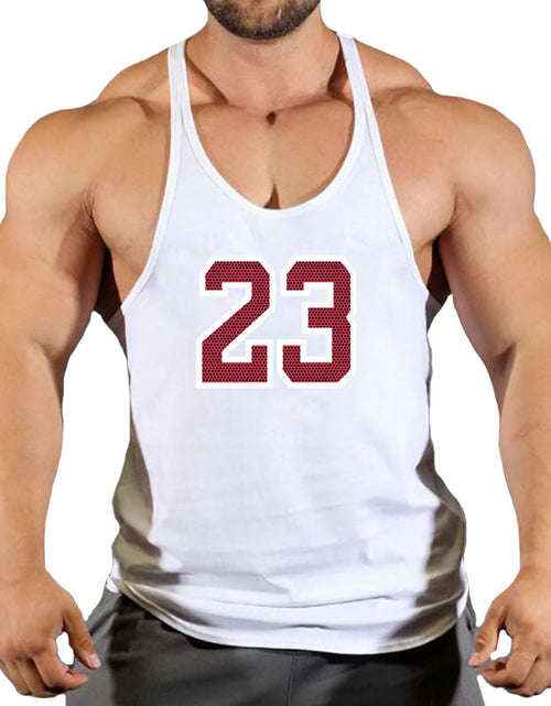 Load image into Gallery viewer, Sportswear vest men's round neck men's cotton vest loose shoulder sleeveless basketball suit
