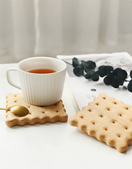 Load image into Gallery viewer, Beech Biscuit Coaster Solid Wood Tea Coaster Mug Coffee Coaster Cup Holder Creative Gift
