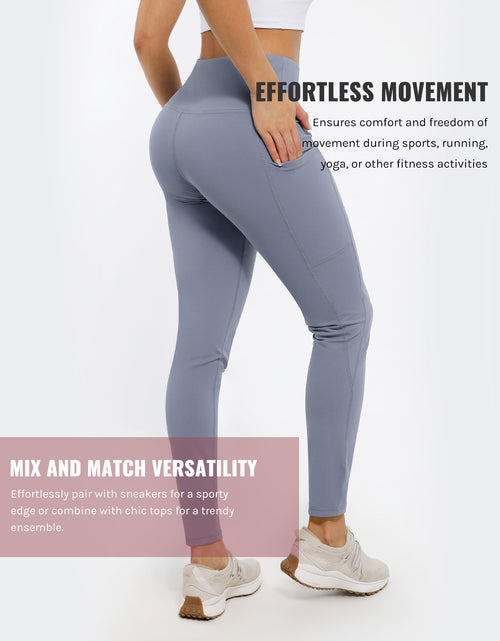 Load image into Gallery viewer, Cosmolle High Waisted Yoga Leggings with Pockets Grey Size L
