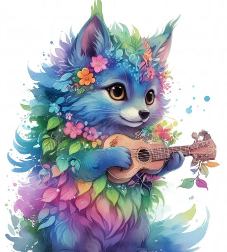 Entongstar Paint by Numbers Kit for Kids Guitar Cat 50mm x 40mm x 1mm