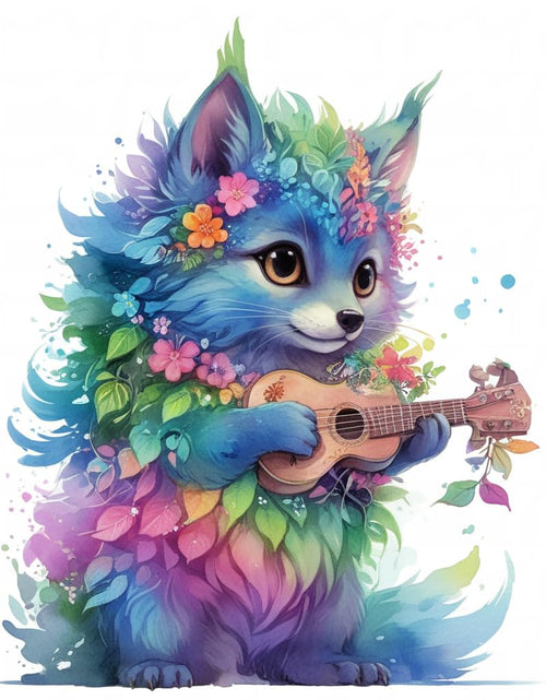 Load image into Gallery viewer, Entongstar Paint by Numbers Kit for Kids Guitar Cat 50mm x 40mm x 1mm
