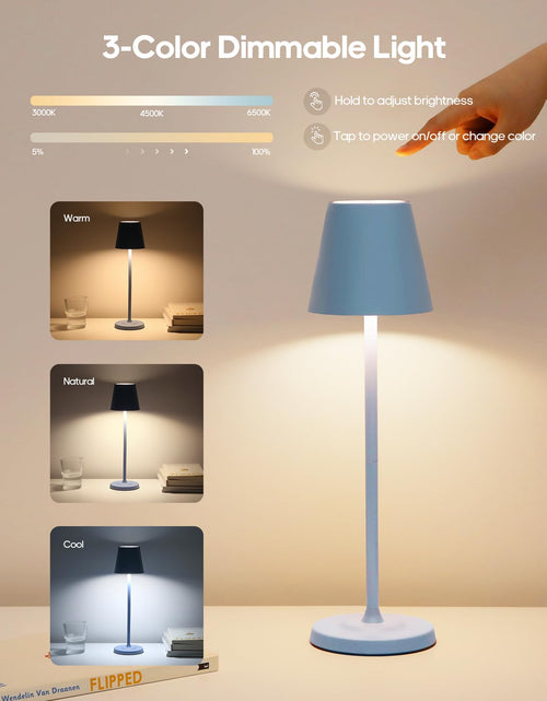 Load image into Gallery viewer, GOODEA Cordless Table Lamp 6000mAh Rechargeable 3 Color Dimmable White
